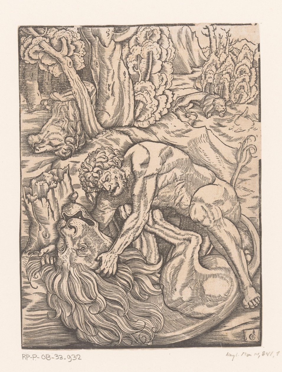 Herkül Nemean aslanı Herkül'ün İşçileri ile savaşıyor (dizi başlığı) by Gabriel Salmon
