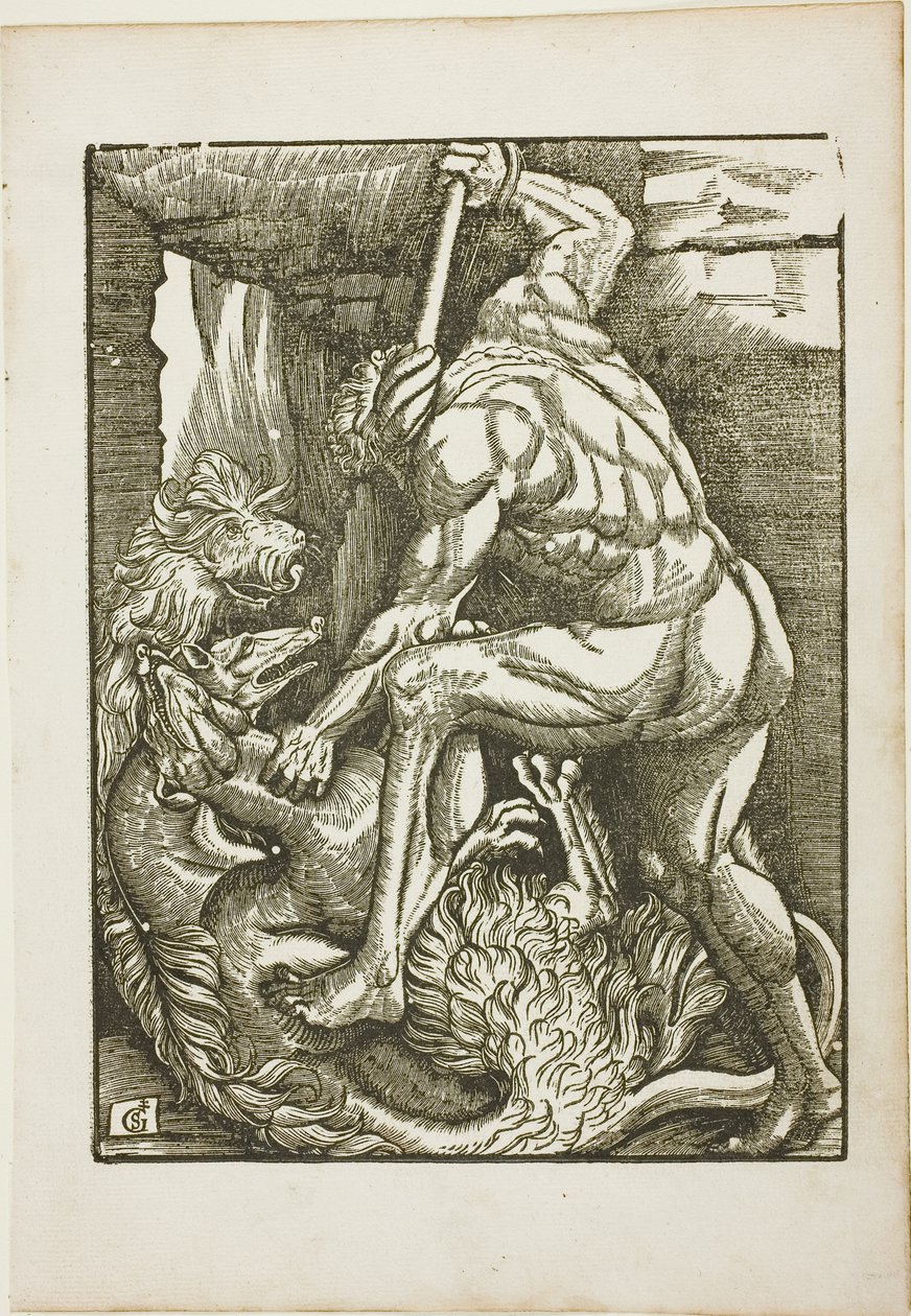 Herkül'ün Emekleri: Cerberus'u Aşağı Dünyadan Getirmek by Gabriel Salmon