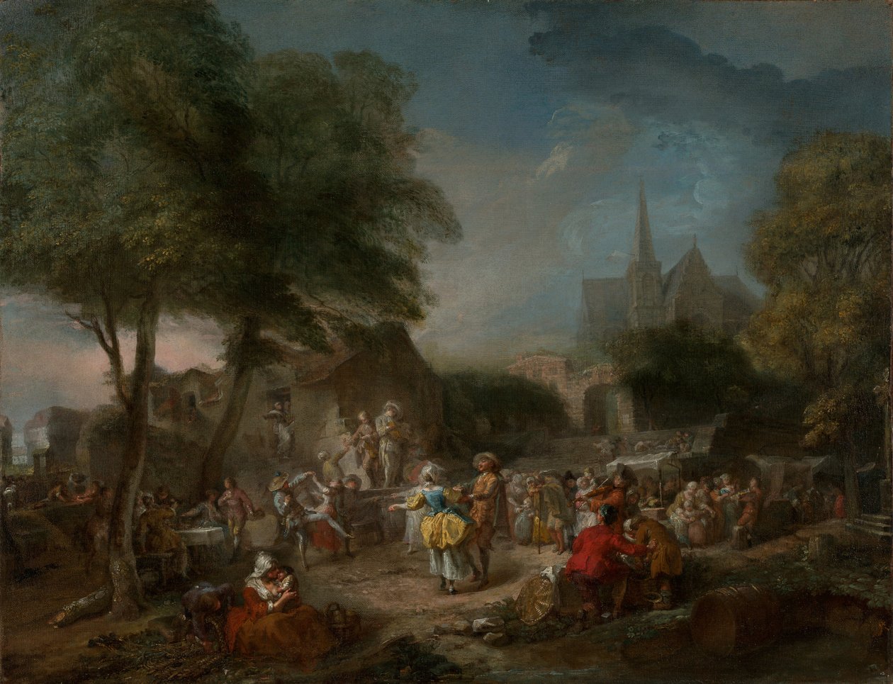 Kır Dansı, c.1760-1762 (tuval üzerine yağlıboya) by Gabriel de Saint-Aubin
