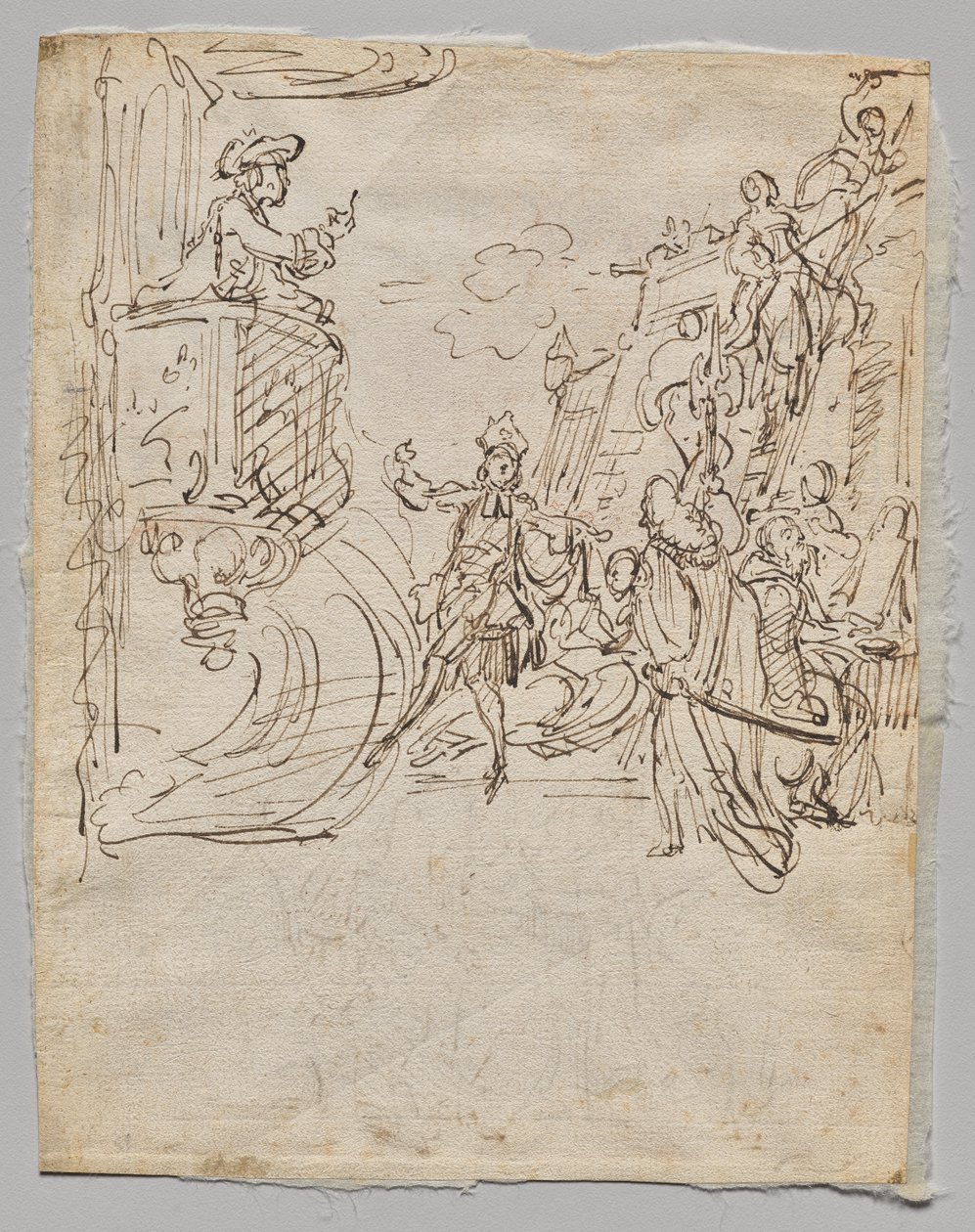 İç Giyim Butiği ve Sohbet (verso) by Gabriel de Saint Aubin