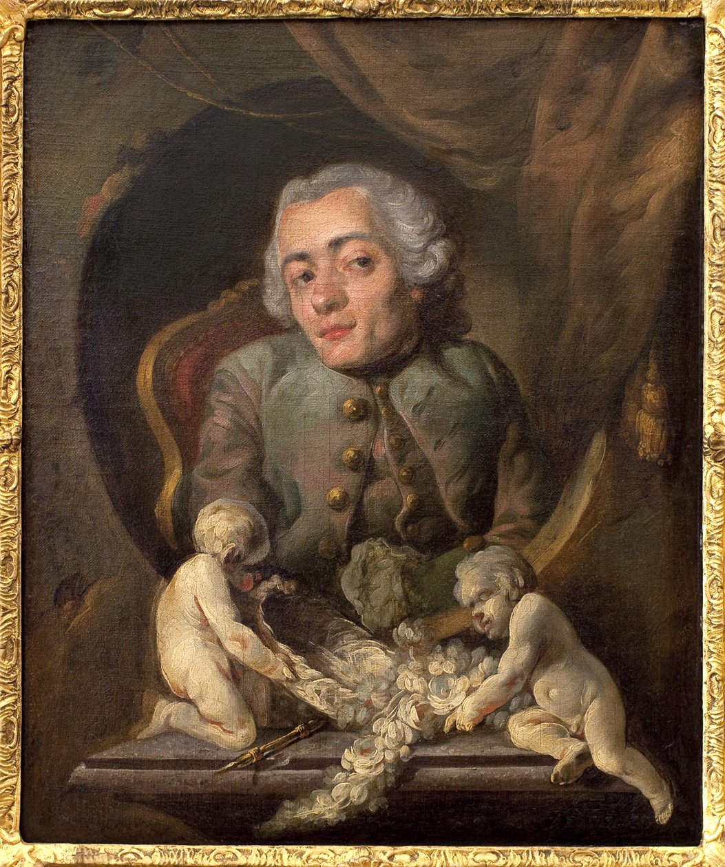 Kambur bir sanatçının portresi. Gabriel Jacques de Saint Aubin