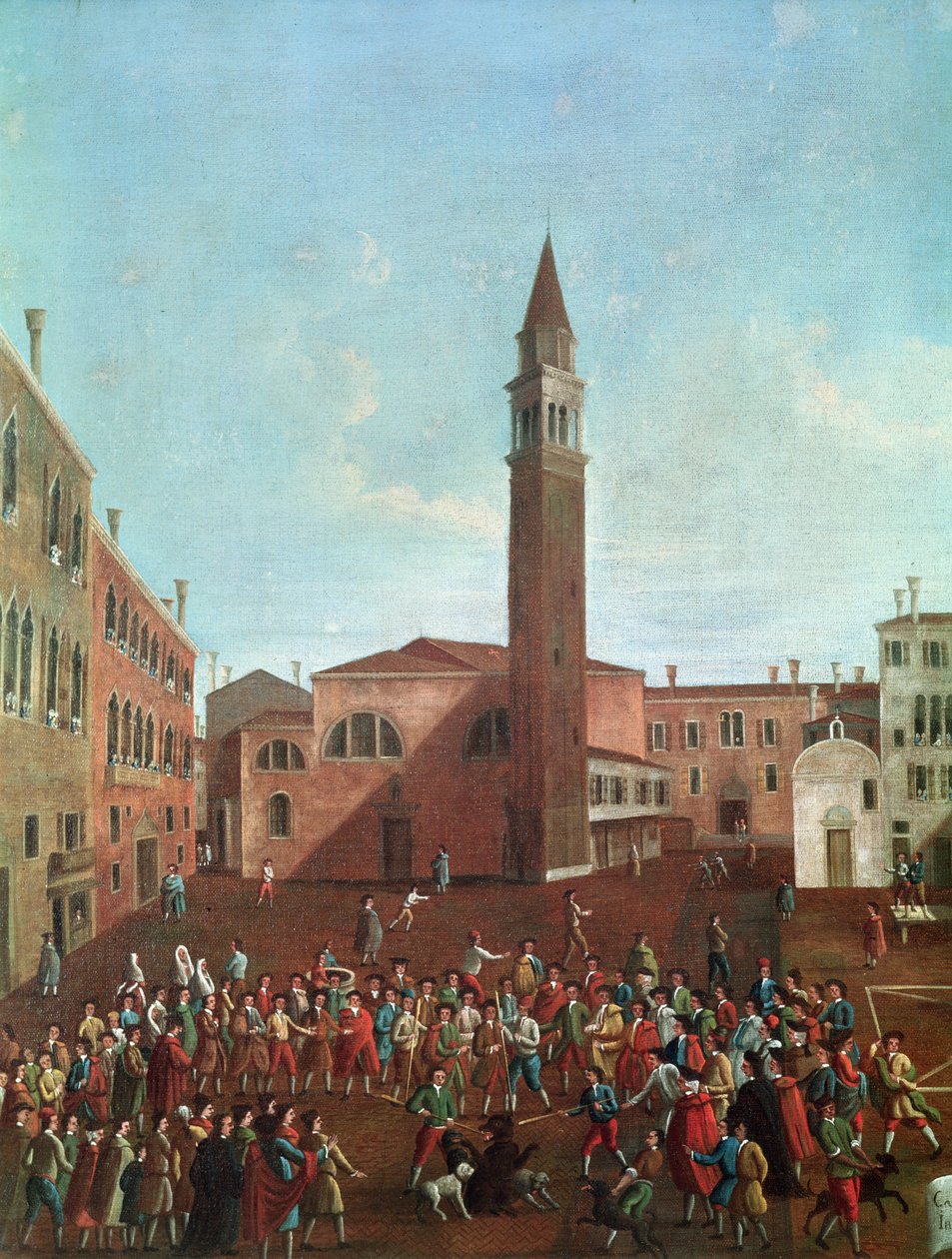 Venedik Campo Sant'Angelo'da Ayı Yemi (tuval üzerine yağlı boya) by Gabriele Bella