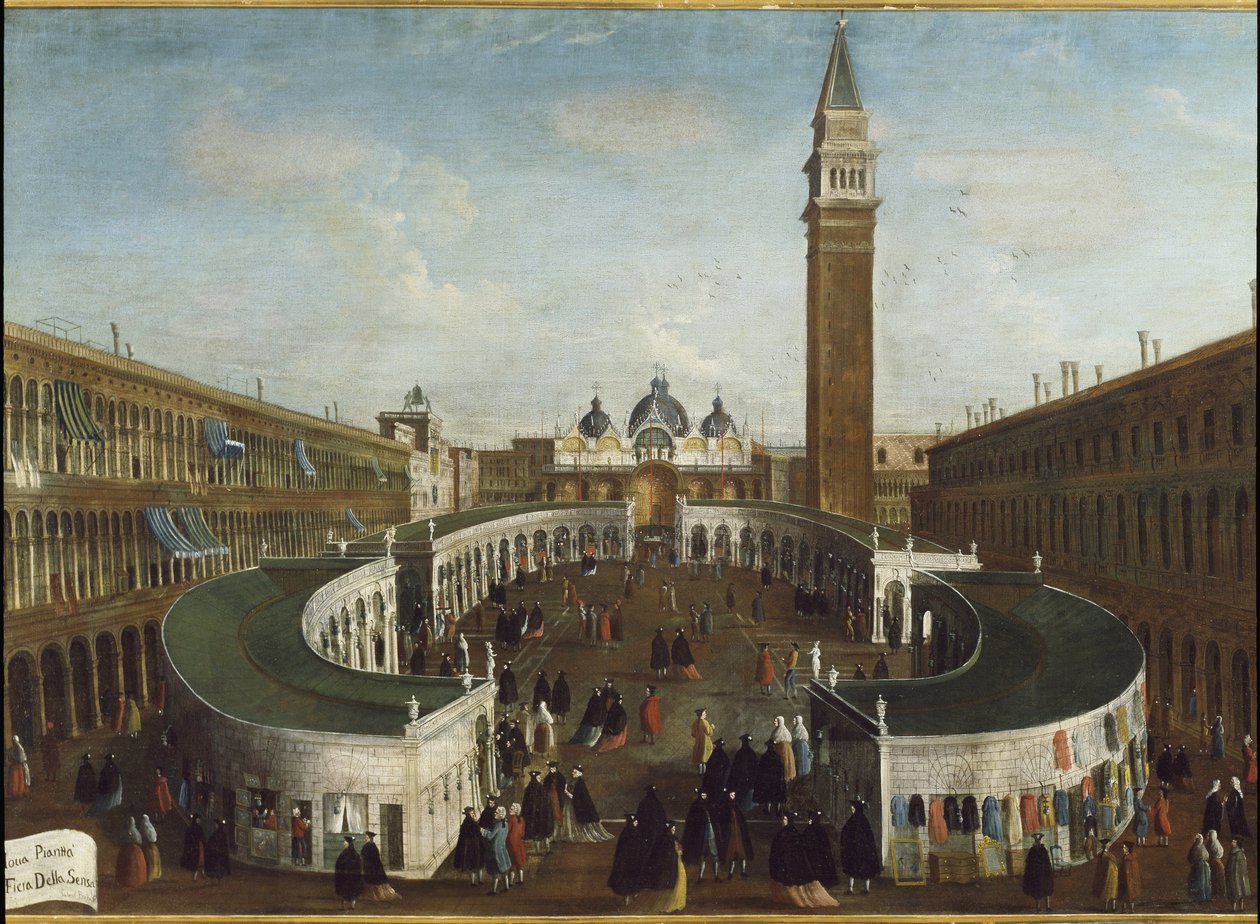 St Mark meydanında Fete de la Sensa'nın görünümü (tuval üzerine yağlı boya by Gabriele Bella
