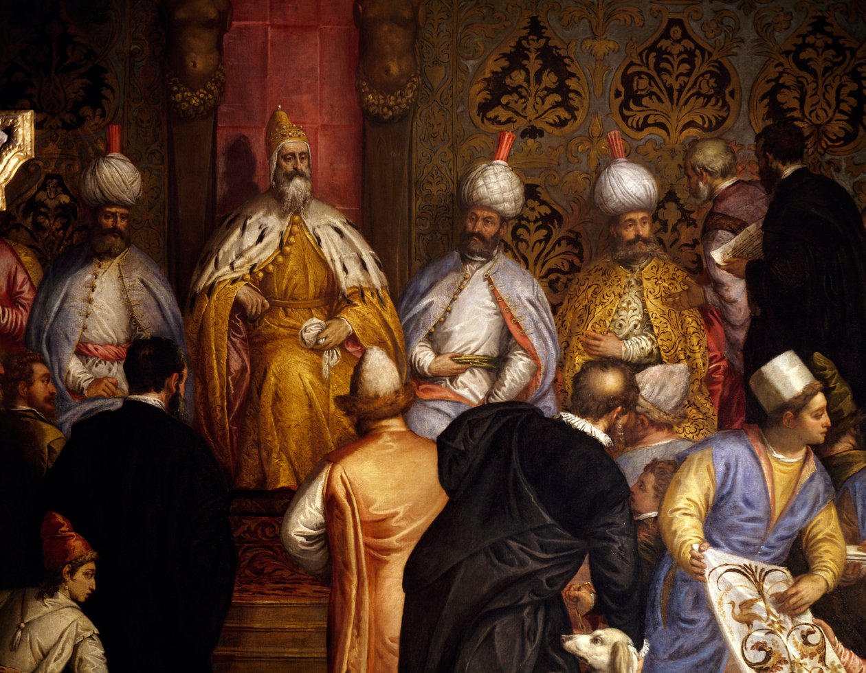 Doge Marino Grimani, İran Büyükelçilerini kabul ediyor by Gabriele Caliari