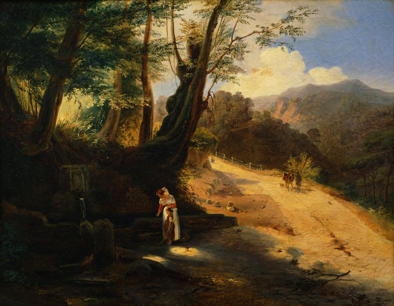 Ormandaki Çeşme, Gabriele Smargiassi, tuval üzerine yağlı boya by Gabriele Smargiassi