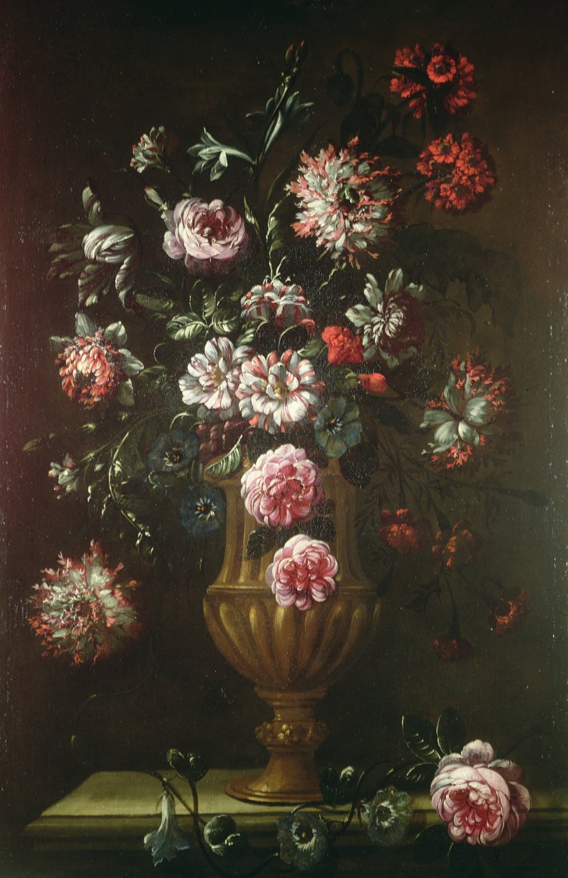 Bir Vazoda Çiçeklerin Natürmort, 19. yüzyıl by Gaetano Cusati