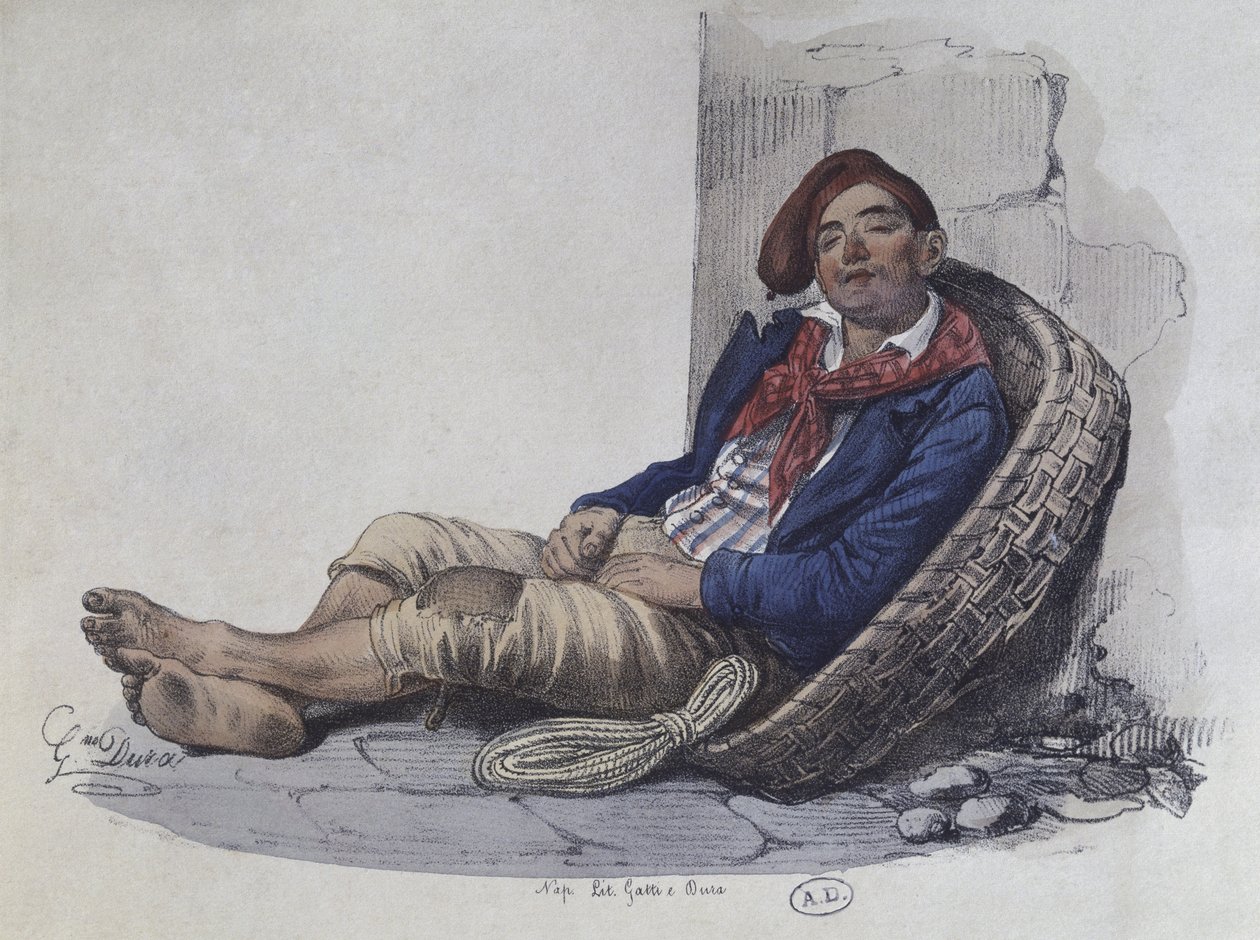 Napoli'de bir hamal, 1820 by Gaetano Dura
