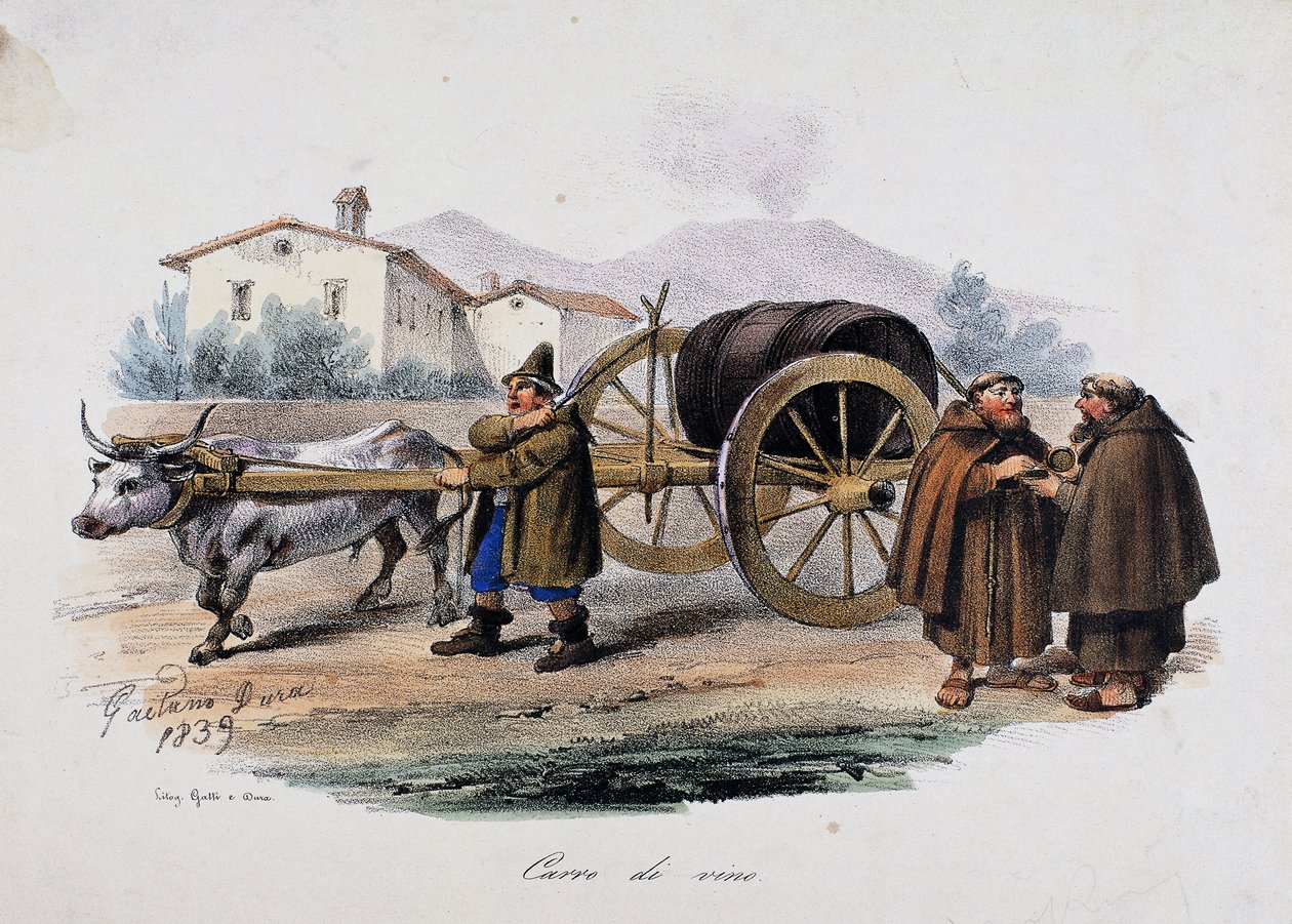 Şarap fıçısı taşıyan vagon by Gaetano Dura