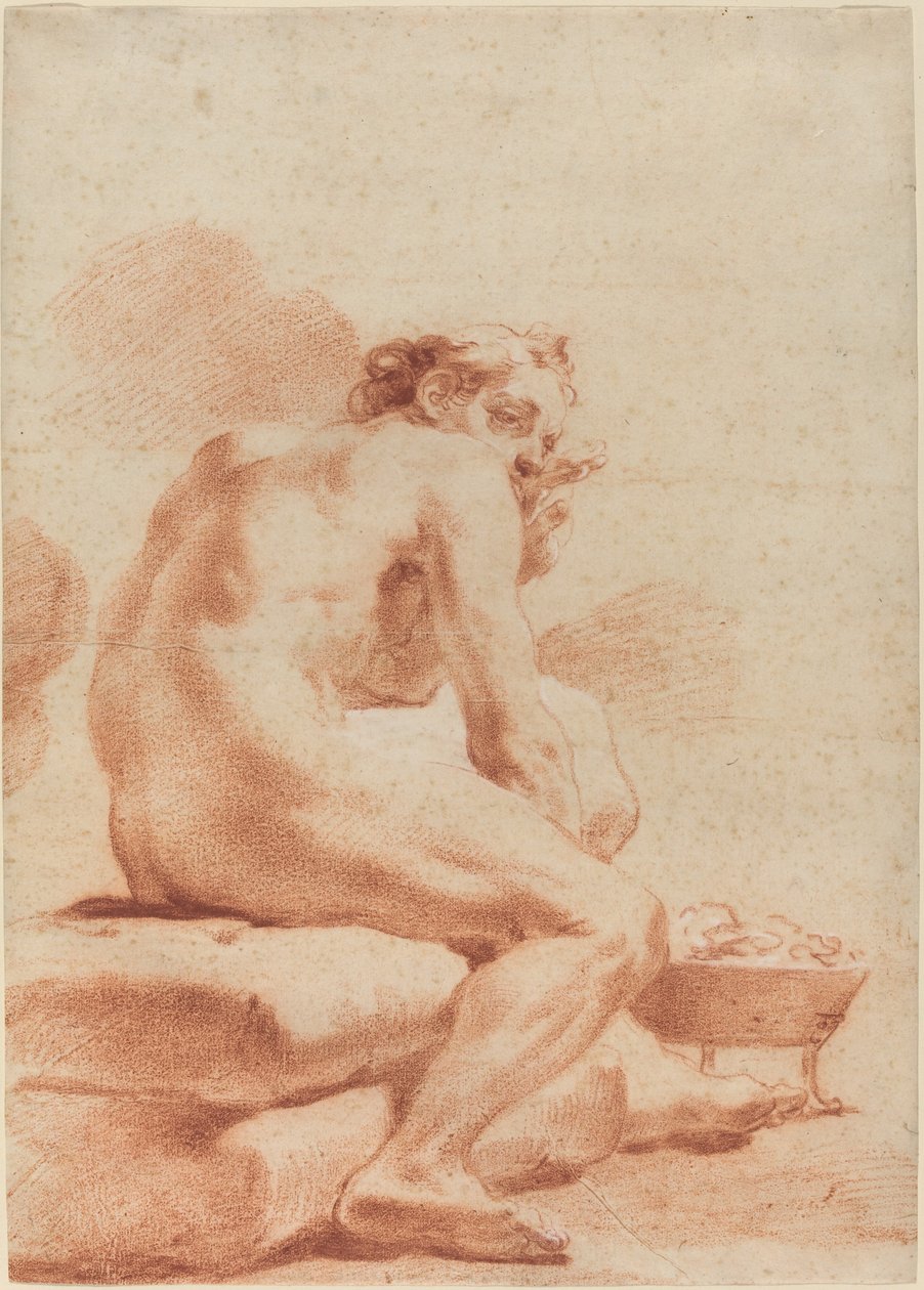 Mangalda Isınan Genç Bir Adam by Gaetano Gandolfi