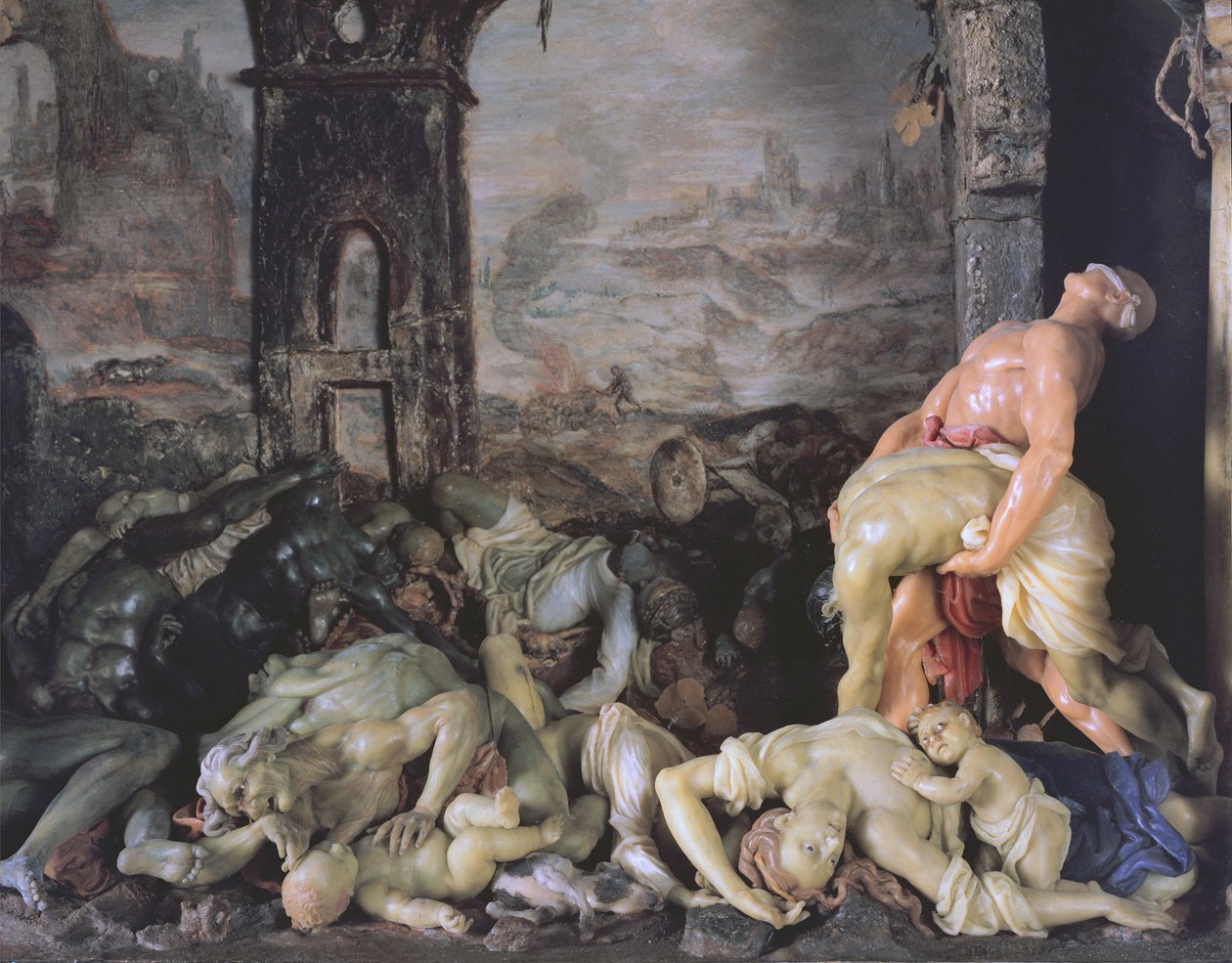 Veba, 1691-94 309482 balmumu detayı by Gaetano Giulio Zumbo