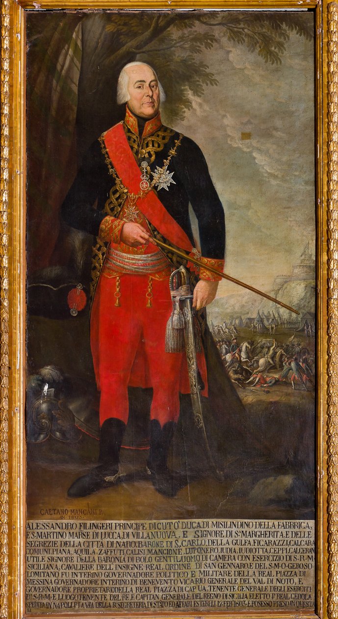 Alessandro Filangeri, Kral Teğmeni (tuval üzerine yağlı boya) by Gaetano Mangano