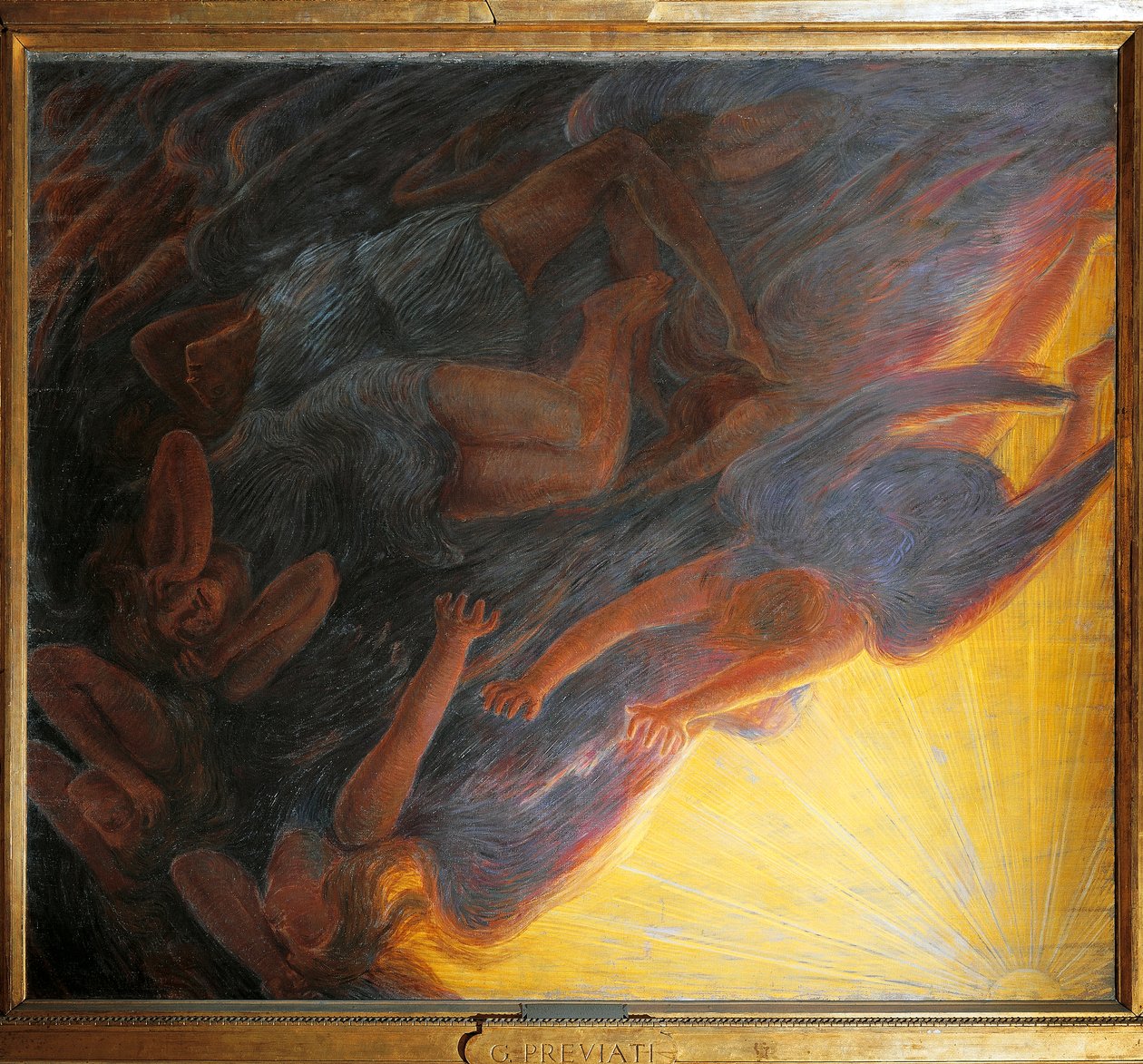 Meleklerin Düşüşü, üç parçalı orta panel by Gaetano Previati