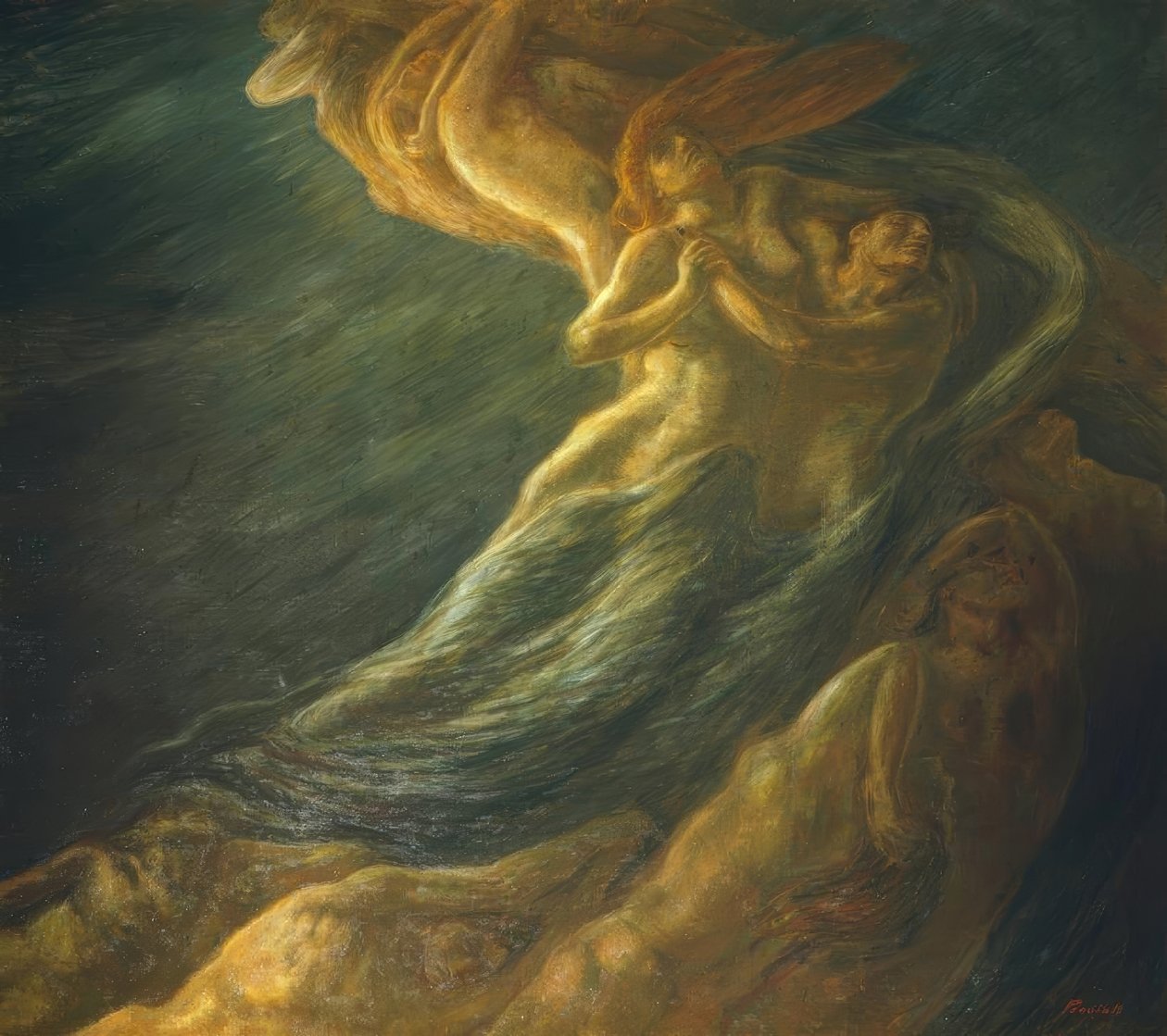 Paolo ve Francesca, 1901, by Gaetano Previati
