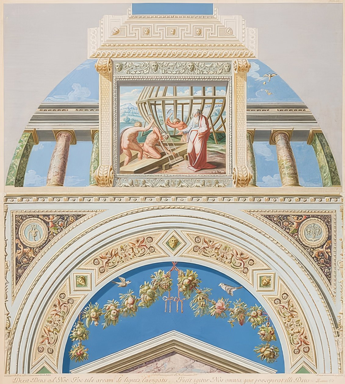 Lunette ve geminin yapımı ile tonoz. 1774 by Gaetano Savorelli