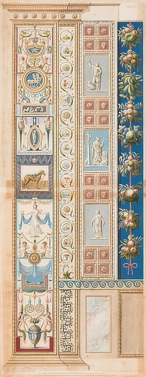 Pilaster Loggia II (orta bölümde eyerli bir at ile süsleme) by Gaetano Savorelli