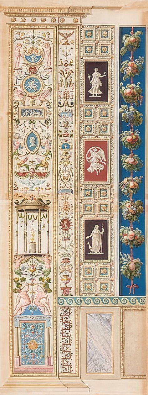 Pilaster Loggia XIII (ortada Diana tapınağı ile dekorasyon) by Gaetano Savorelli