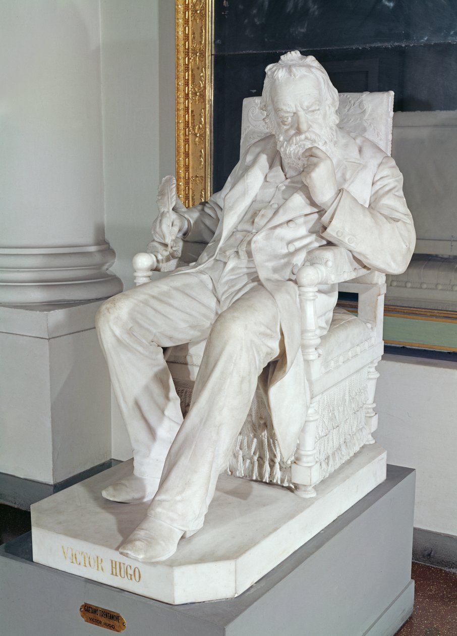 Oturan Victor Hugo heykeli (1802-85) (mermer) by Gaetano Trentanove