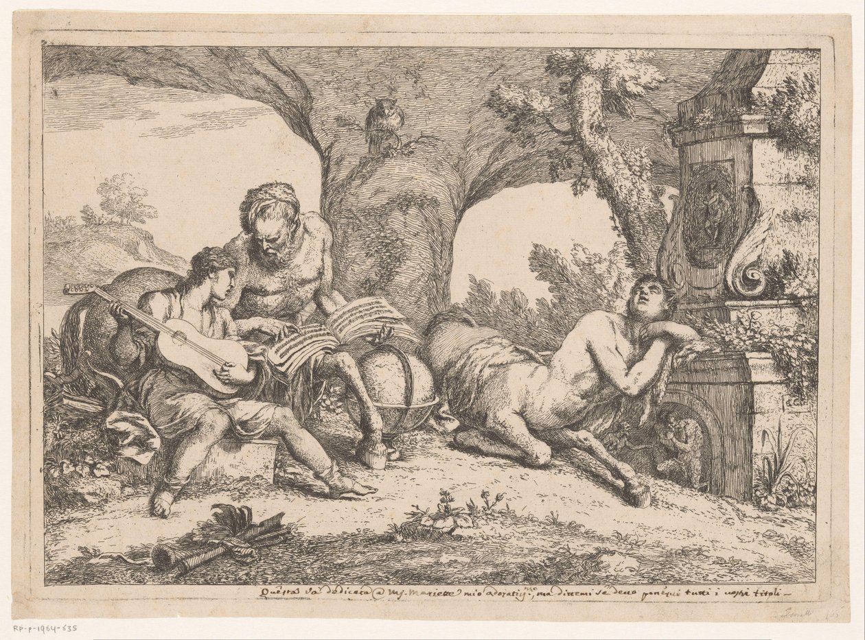 Chiron tarafından öğretilen Aşil Çeşitli şovlar ve ülkeler (dizi başlığı) Varii capricci e paesi (dizi adı) by Gaetano Zompini (possibly)