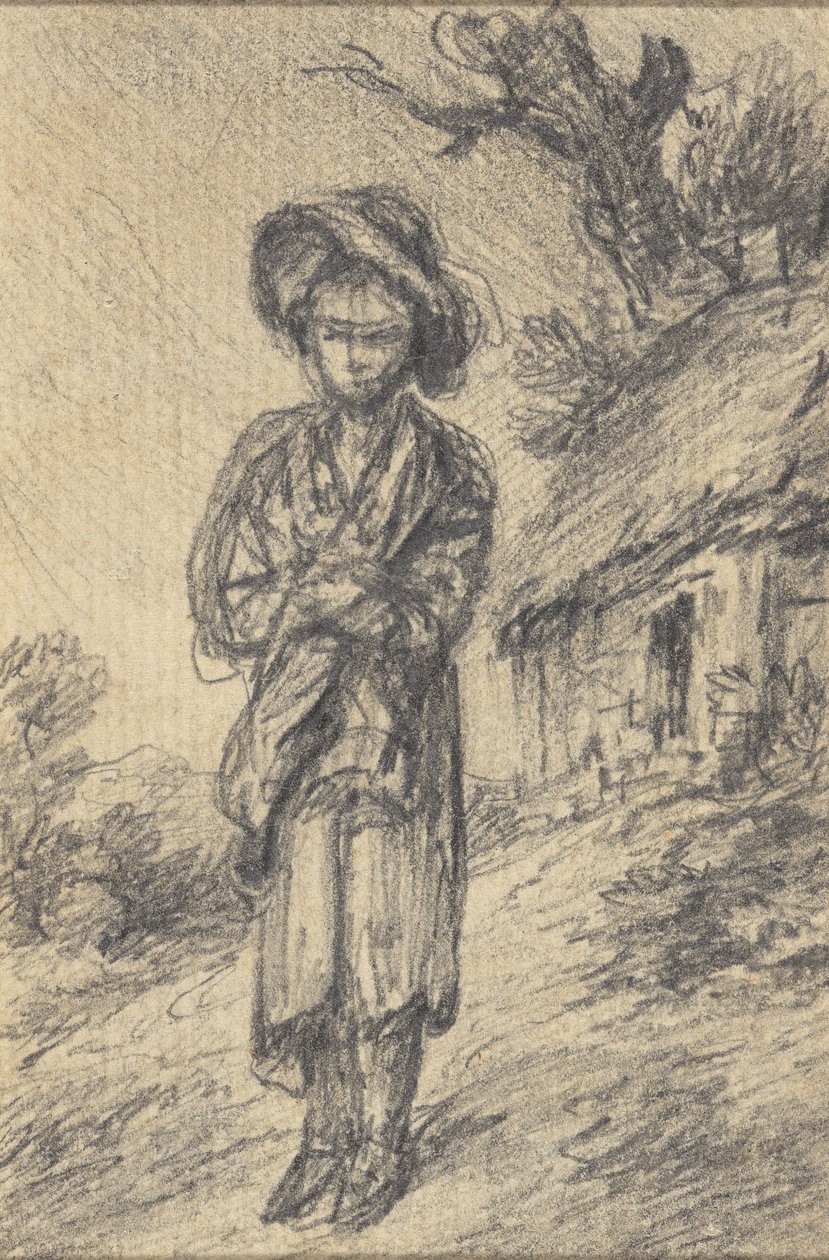 Bir Kulübenin Yanında Duran Çocuk by Gainsborough Dupont