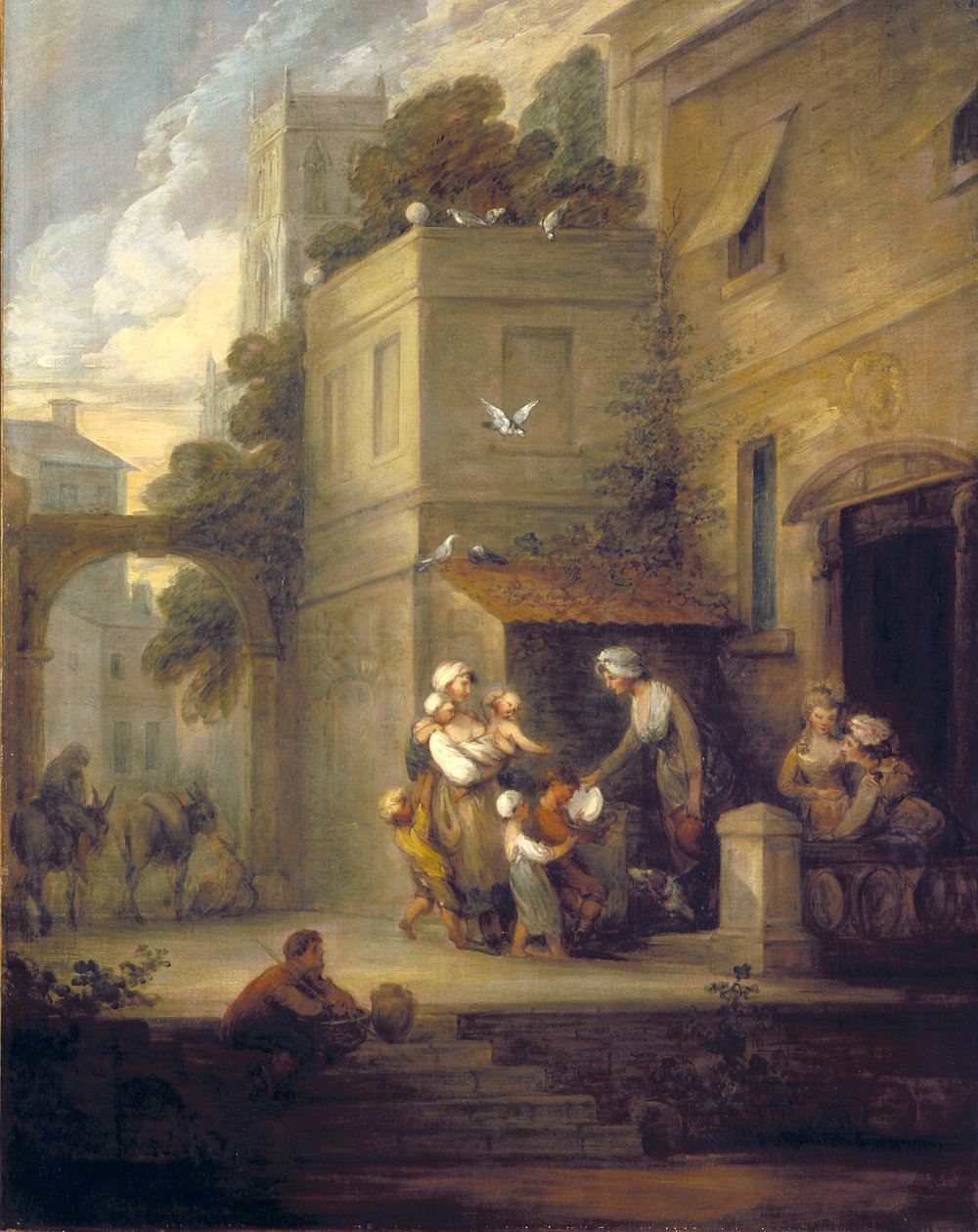 Hayırseverlik Sıkıntıyı Gideriyor (tuval üzerine yağlıboya) by Gainsborough Dupont