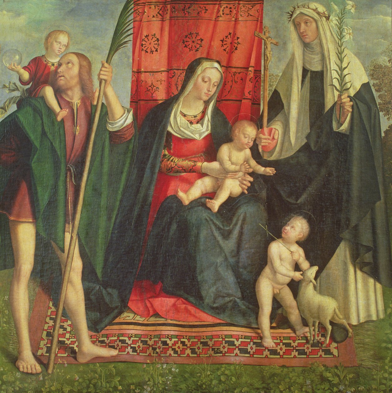 Azizler ile Madonna ve Çocuk (panelde öfke) by Galeazzo Campi