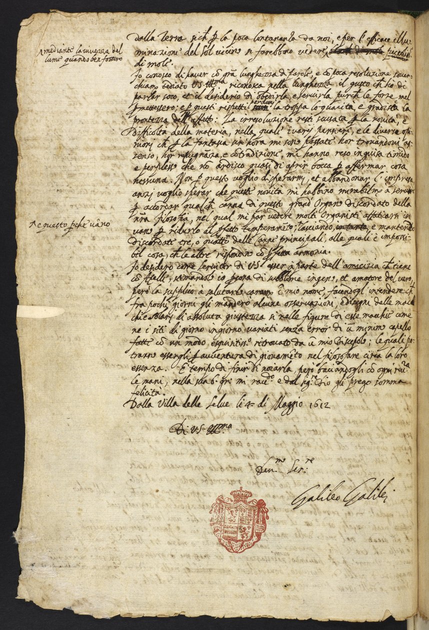 Egerton MS 48 f.10 Harf by Galileo Galilei