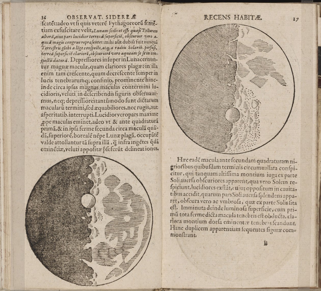 Galileo Galilei tarafından yazılan Sidereus Nuncius Sidereal Messenger kitabının yaprağı, 1610 by Galileo Galilei