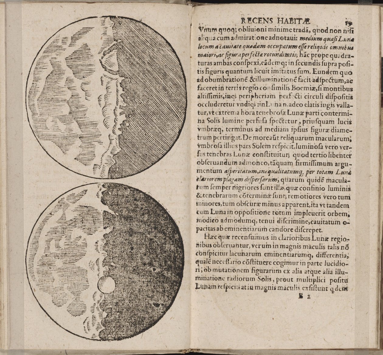 Galileo Galilei tarafından yazılan Sidereus Nuncius Sidereal Messenger kitabının yaprağı, 1610 by Galileo Galilei