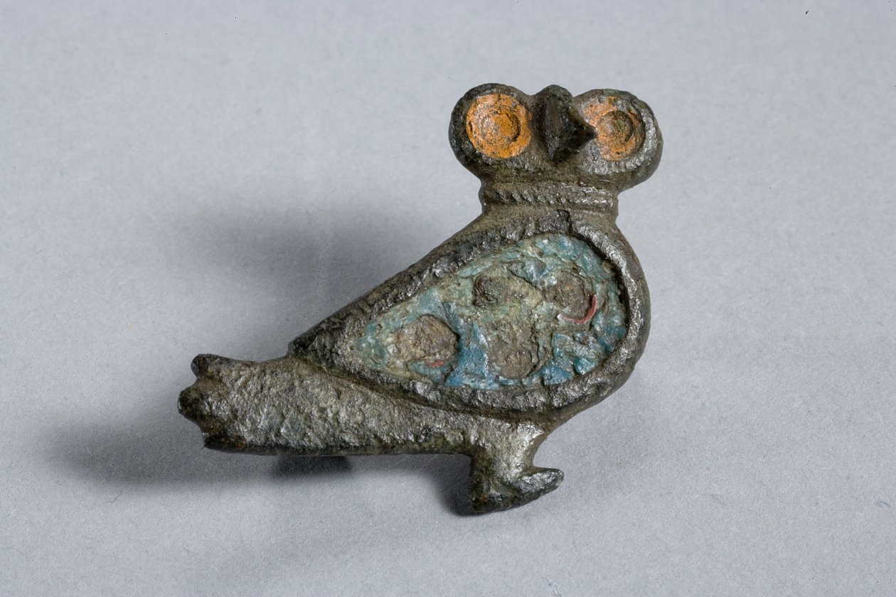 Baykuşun fibula, MS 2.-3. yy (emaye kakmalı bronz) by Gallo Roman