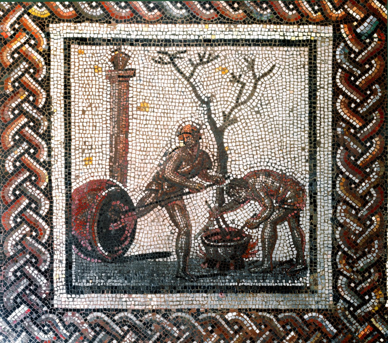 Kavanoz zehirleme sahnesi. (mozaik, 2. sonu, 3. yüzyılın başı) by Gallo Roman