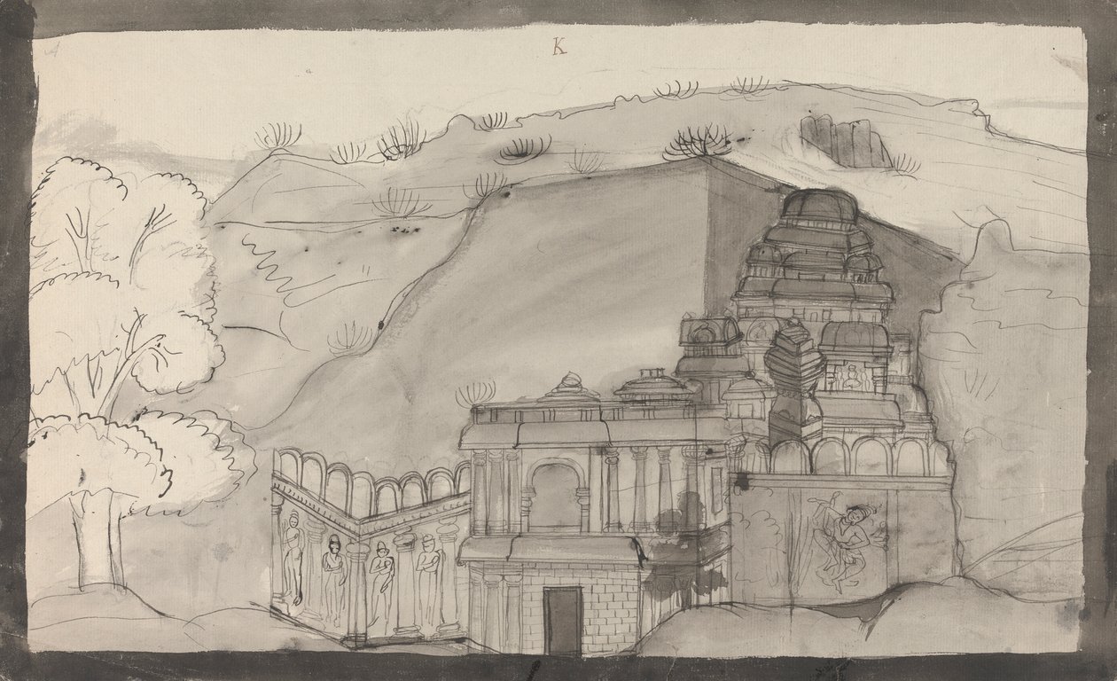 Bir Ellora Mağara Tapınağının İçi by Gangaram Chintaman Tambat