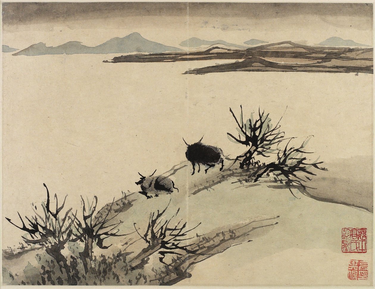 Parmak Boyama, on kişilik bir albümden, 1684 by Gao Qipei