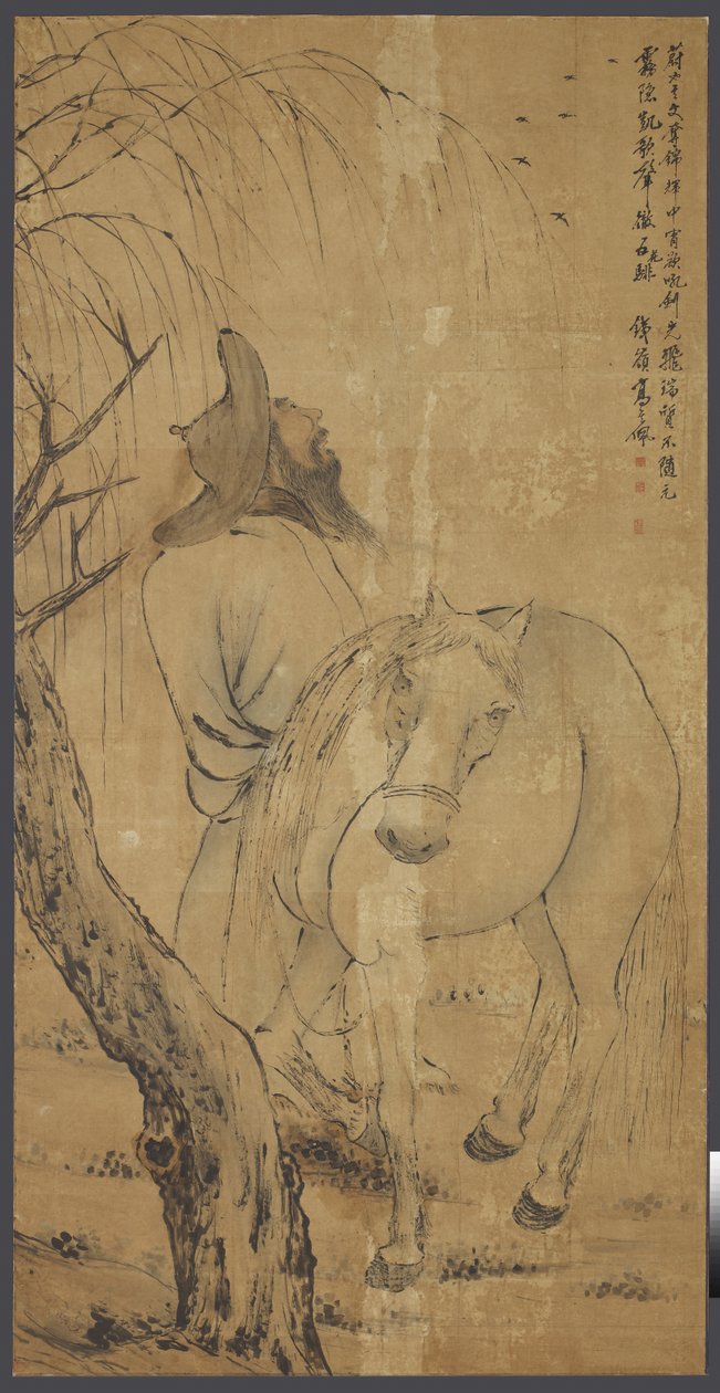 At ve Damat, yaklaşık 1700 (kağıt üzerine mürekkep ve renkli) by Gao Qipei
