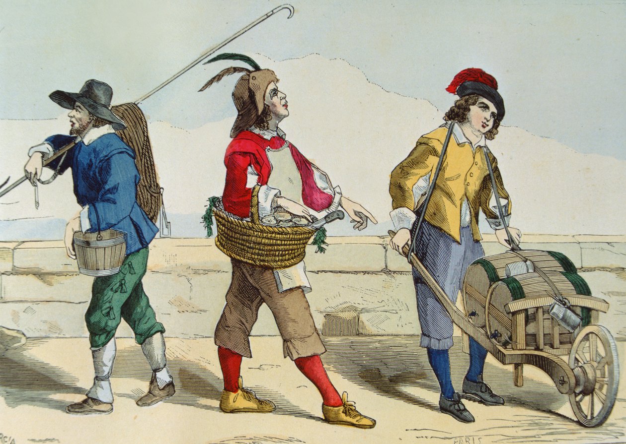 Louis XIII (1601-43) zamanında Kuyu Temizleyici, İstiridye Satıcısı ve Sirke Satıcısı, 