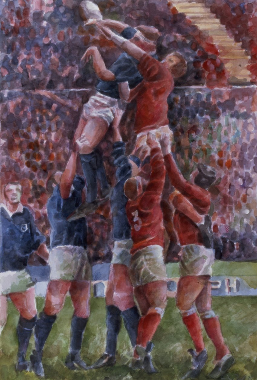 Rugby International, Galler V İskoçya (kağıt üzerinde wc) by Gareth Lloyd Ball
