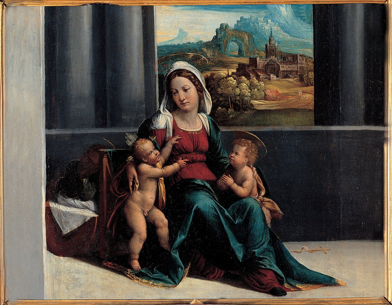 Çocuk ve St. John ile Madonna by Garofalos workshop
