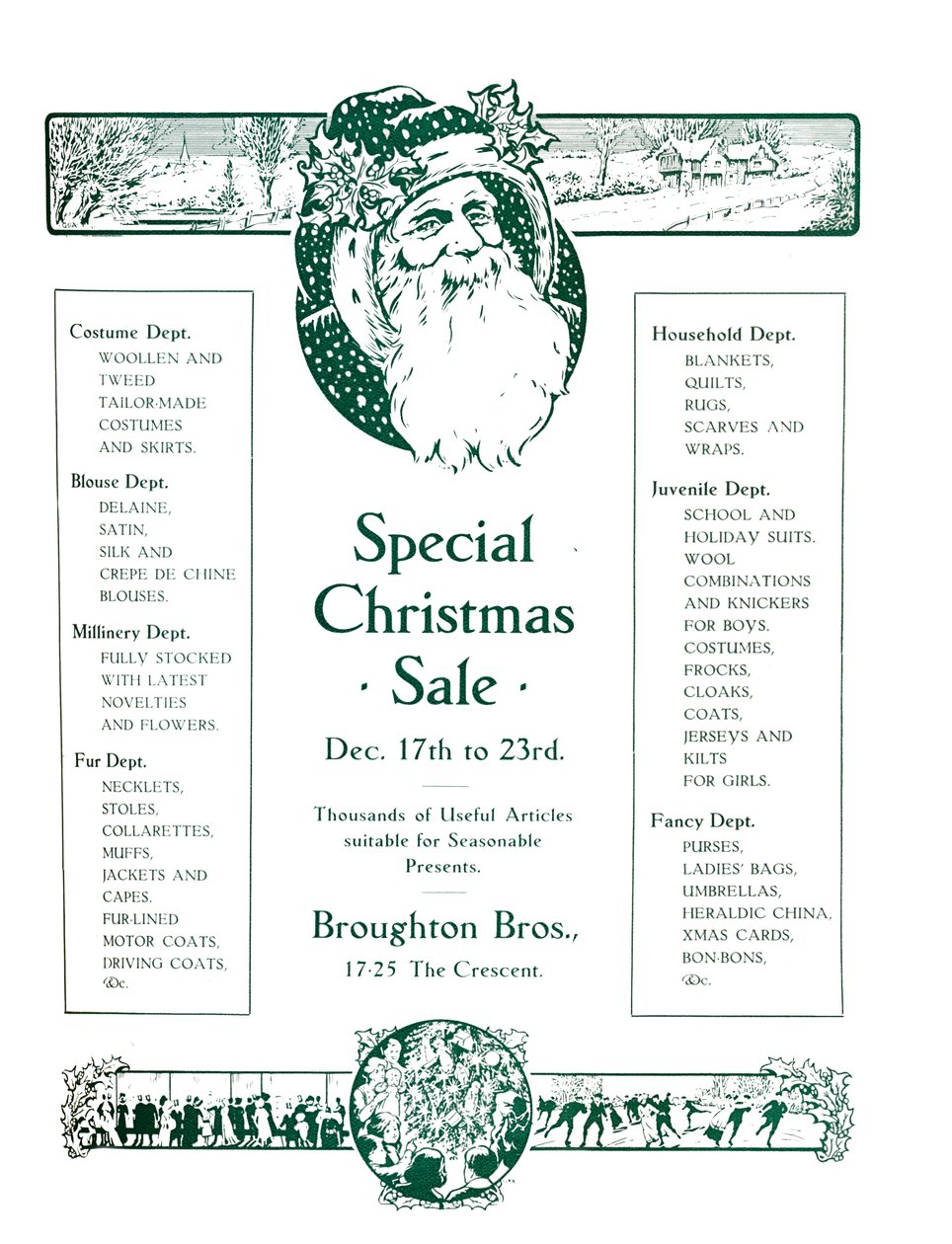 Broughton Bros. Reklamı - Özel Noel İndirimi, 1917 by Garratt and Atkinson