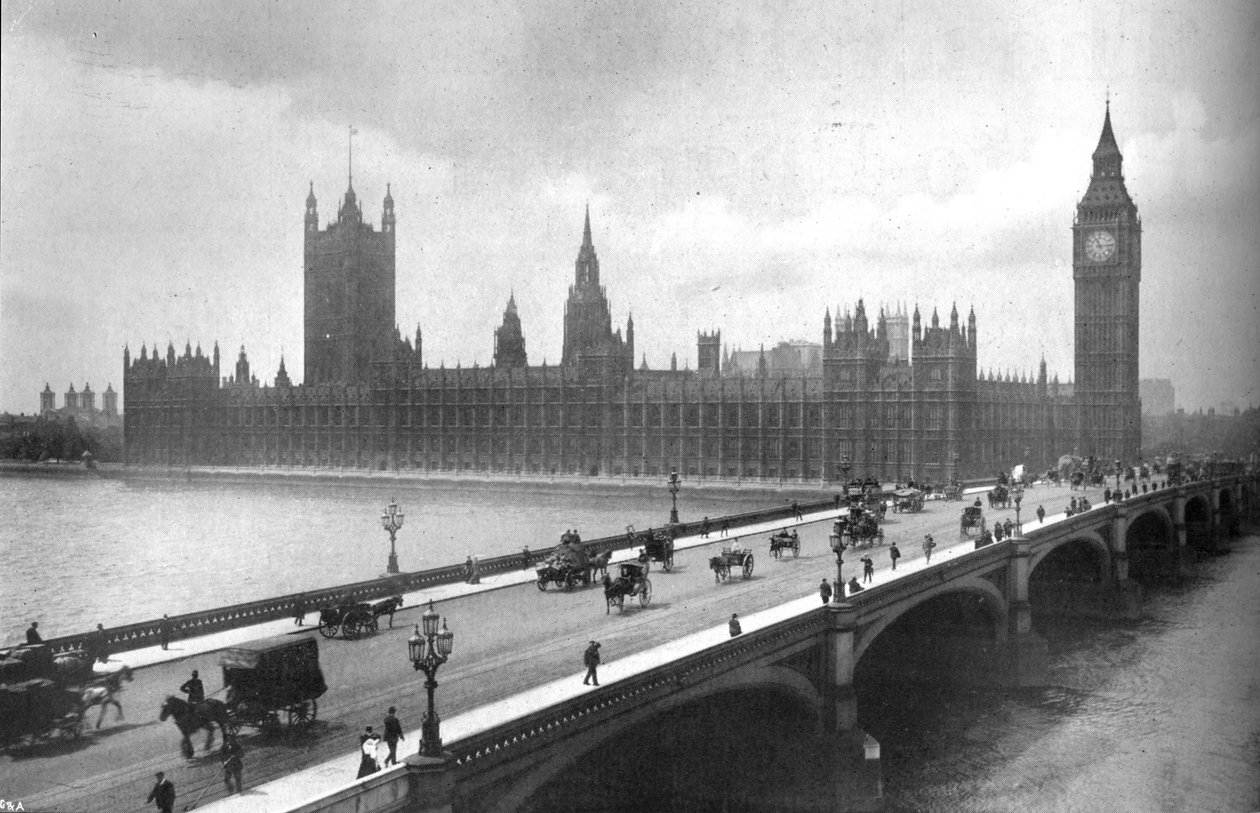 Parlamento Binası ve Westminster Köprüsü, 1919 by Garratt and Atkinson