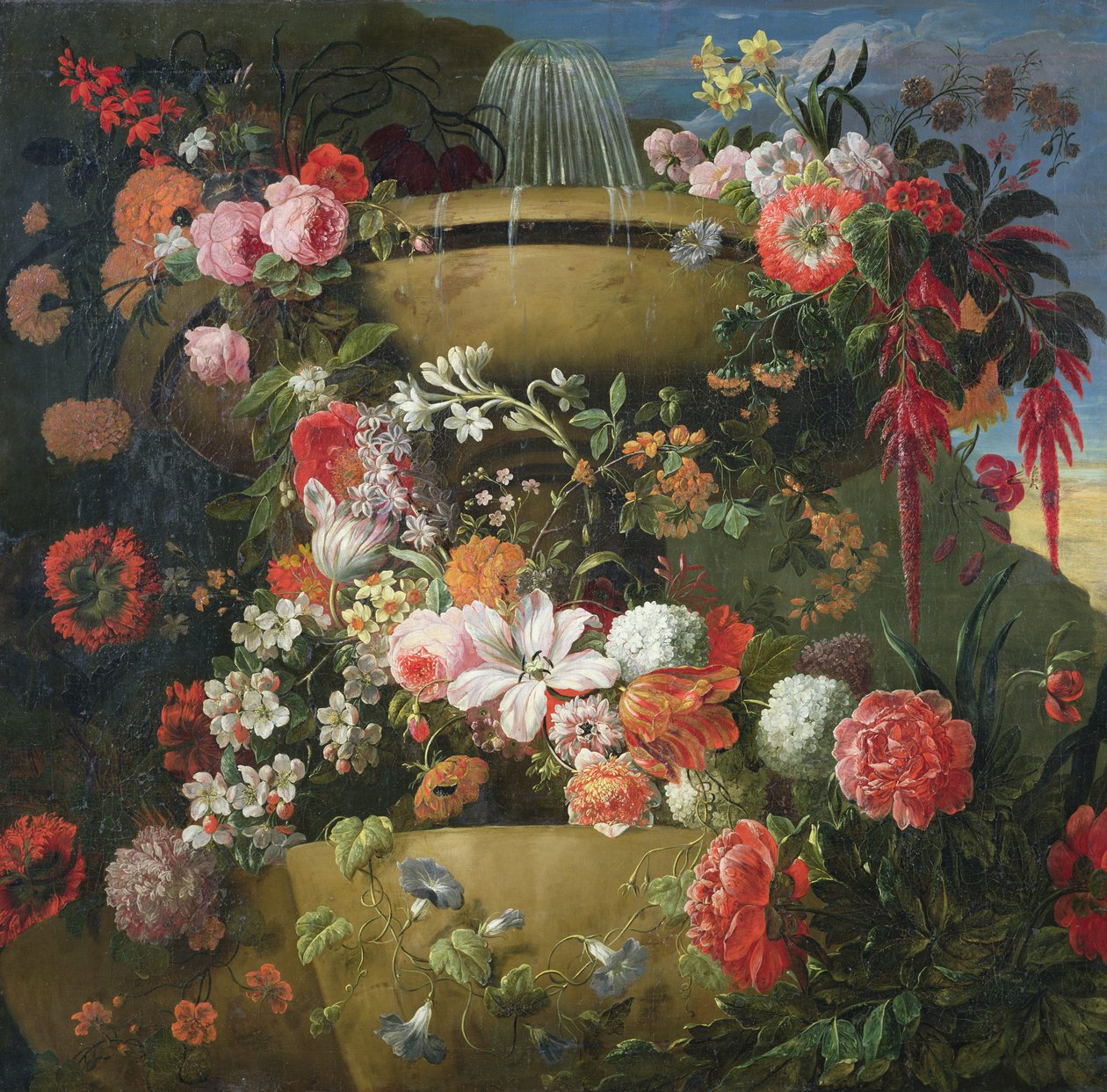 Havza ve Çiçekler by Gaspar Peeter The Elder Verbruggen