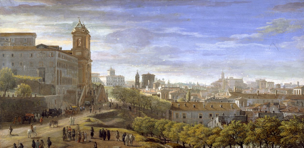 Trinità dei Monti, Roma (kağıt üzerinde sıcaklık) by Gaspar van Wittel
