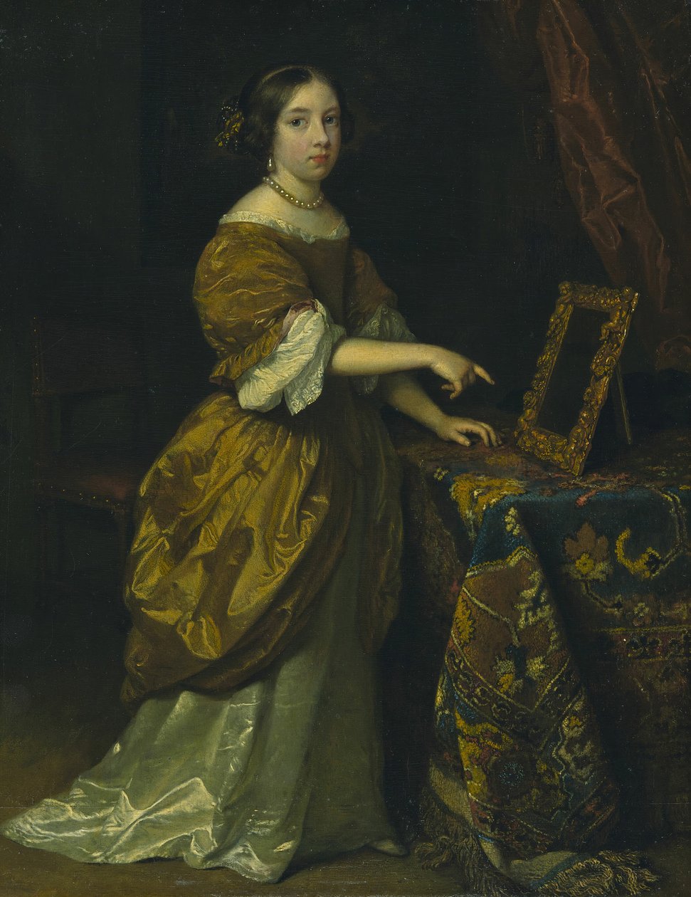 Aynanın Karşısında Duran Kız, 1668. by Gaspar Netscher