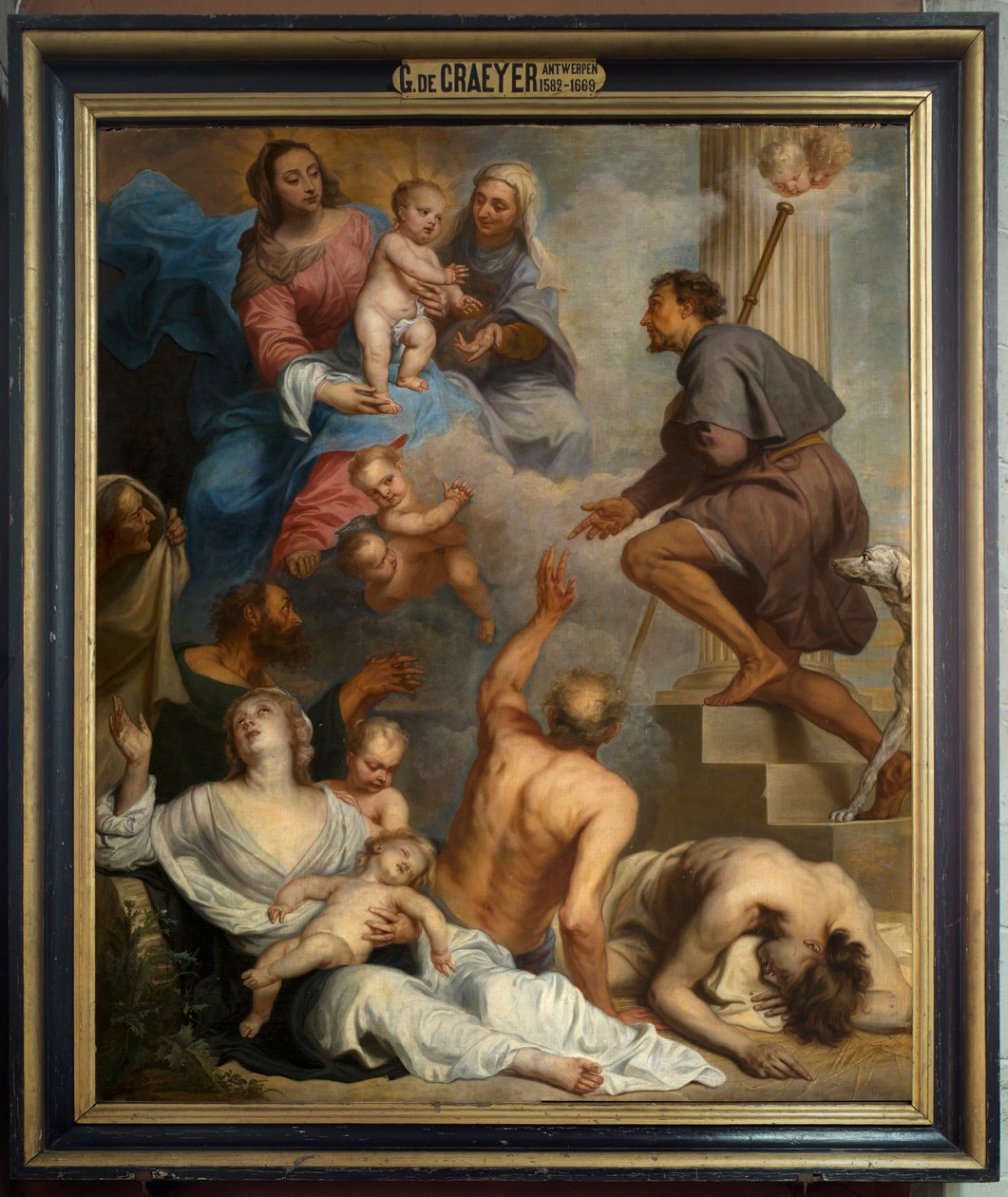 Parish kilisesi (Parish Church Our Lady). İç mekan. tablo. Aziz Roch. Gaspar De Crayer by Gaspar De Crayer