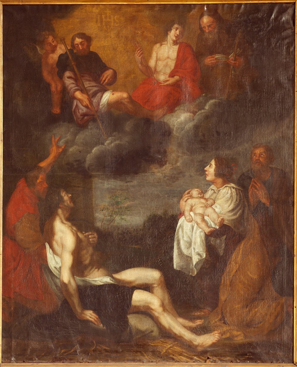 Bölge kilisesi (Sint-Pieterskerk). İç mekan. Güney koridoru. sunak. Tablo. İsa'nın doğumu. Attr. G De Craeyer'e. 17. yüzyıl. (tablo) by Gaspar De Crayer