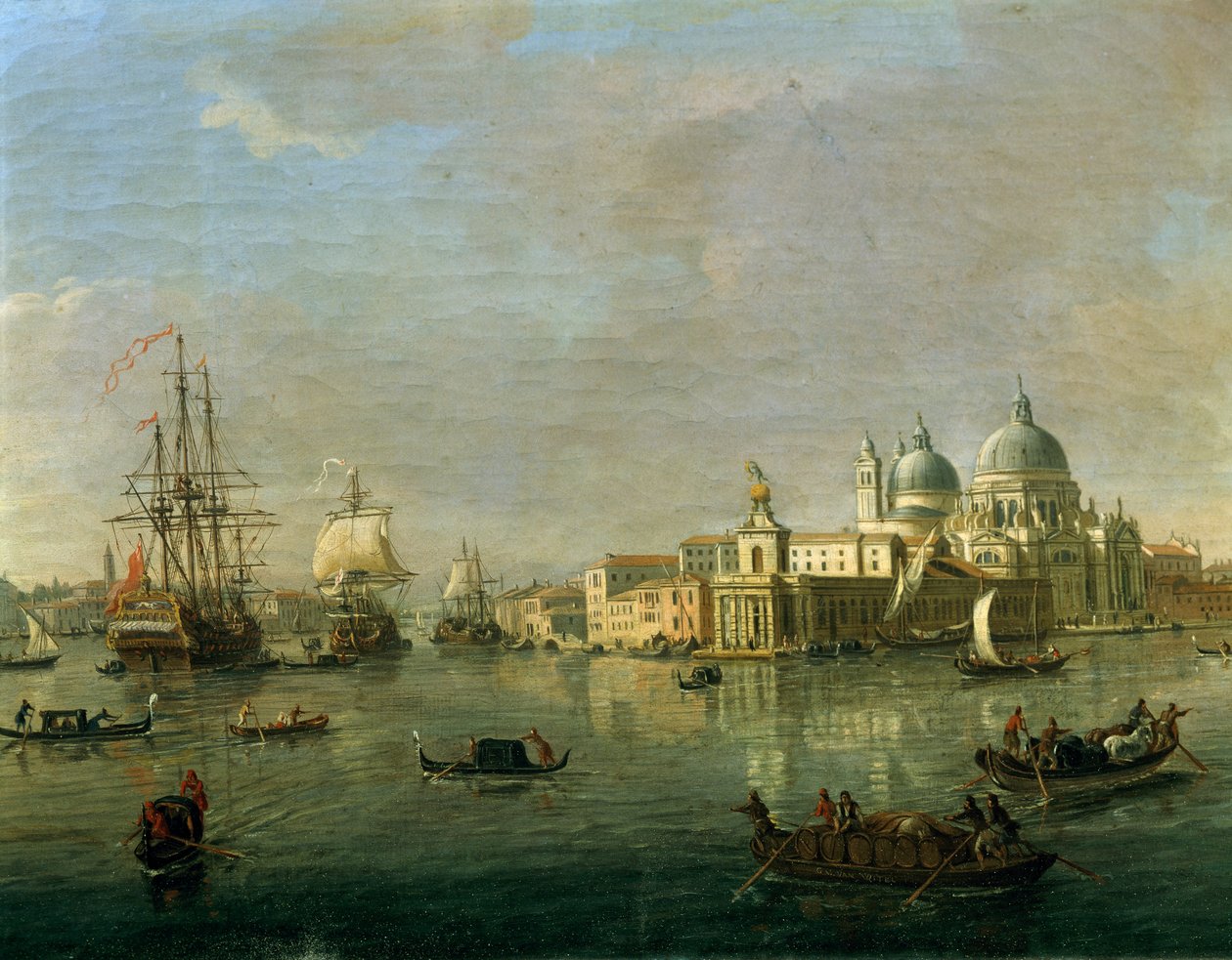 Giudecca ve Gümrük Binası ile Venedik manzarası, Gaspar van Wittel (1652 veya 1653-1736), tuval üzerine yağlı boya, 27x42 cm, detay by Gaspar van Wittel
