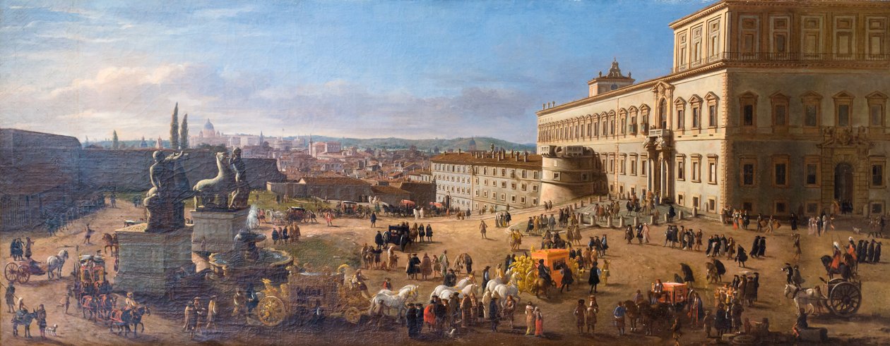 Quirinal meydanından Roma manzarası by Gaspar van (1653 1736) Wittel