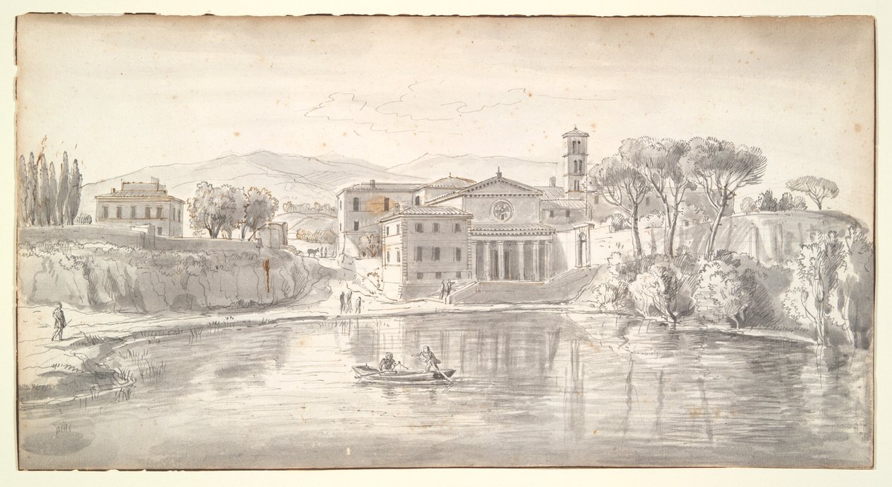 Nehir Boyunca Kilise ve Evler by Gaspar van Wittel