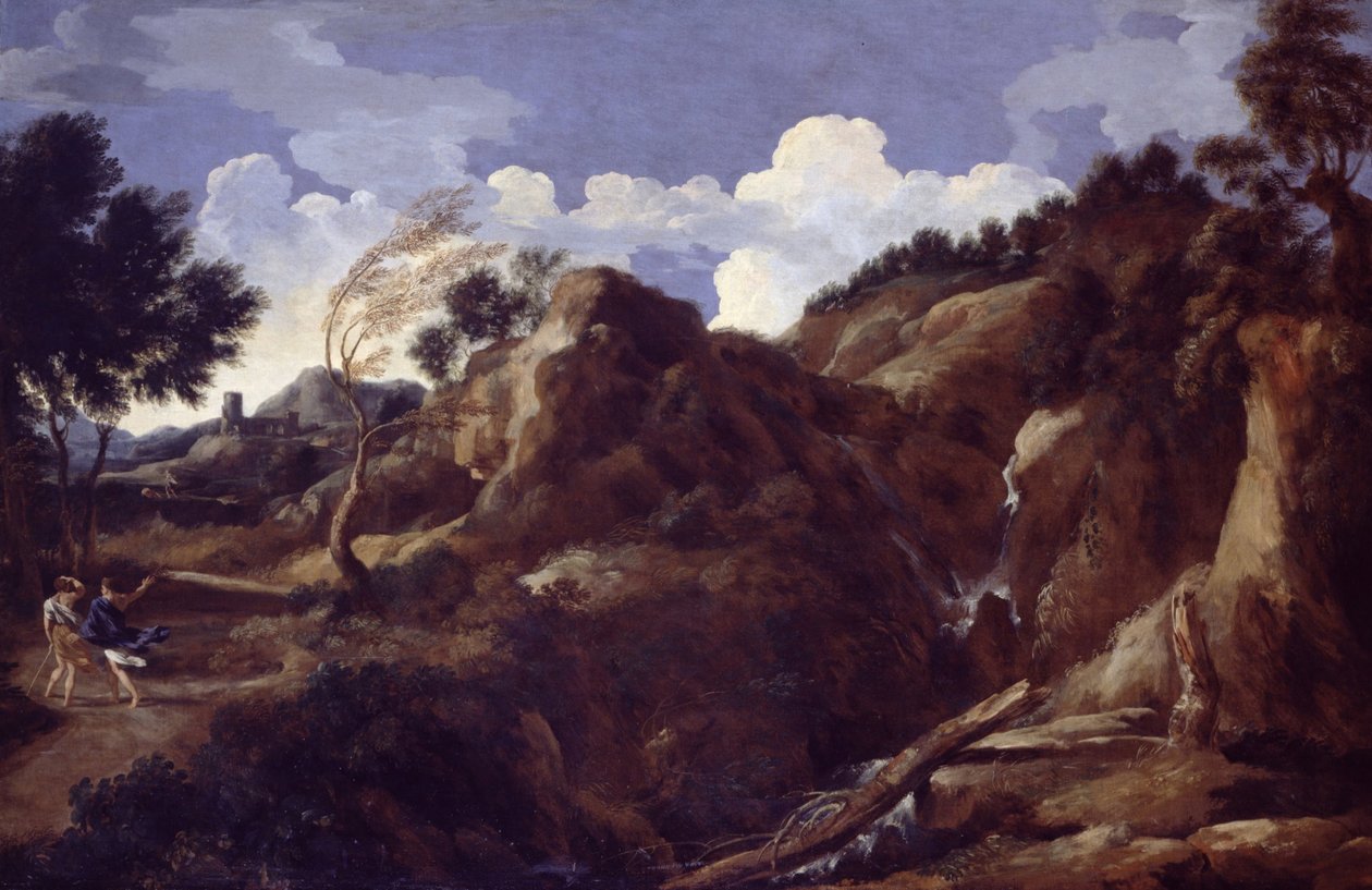 Yaklaşan Fırtına ile Dağlık Manzara by Gaspard Poussin Dughet