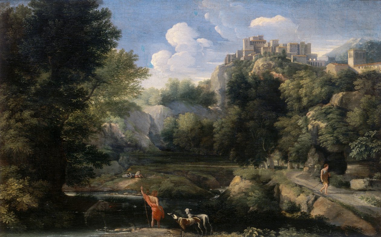 çobanlar ile manzara by Gaspard Poussin Dughet