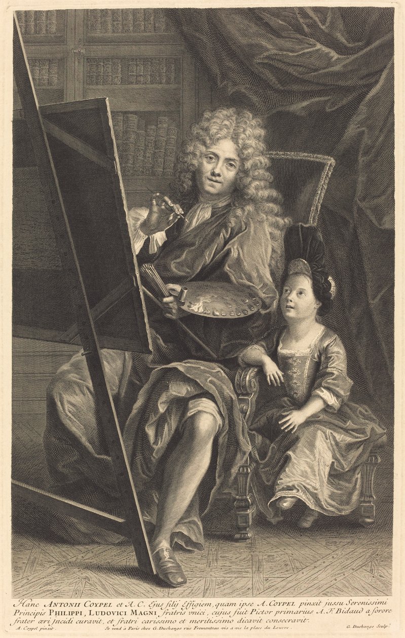 Antoine Coypel ve Oğlu by Gaspard Duchange after Antoine Coypel