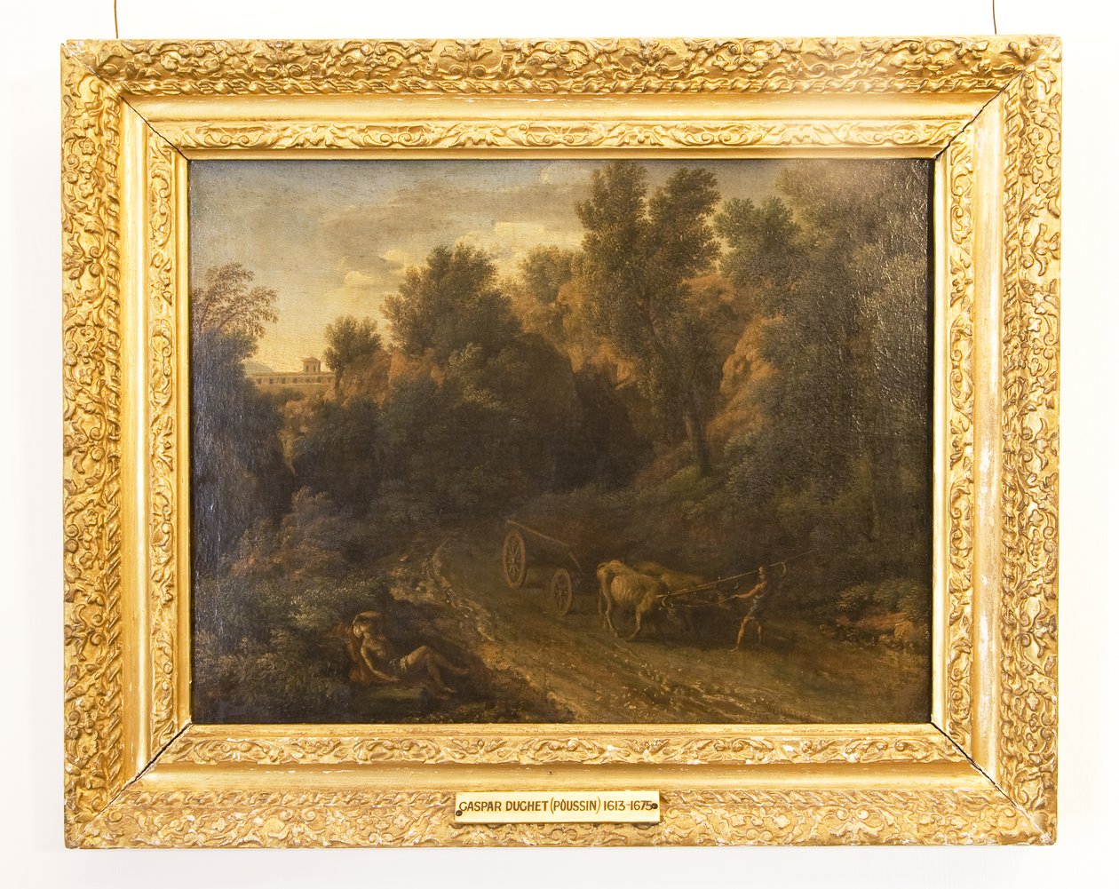 Öküz Arabası ve Figürlerle Klasik Bir Manzara by Gaspard Poussin Dughet